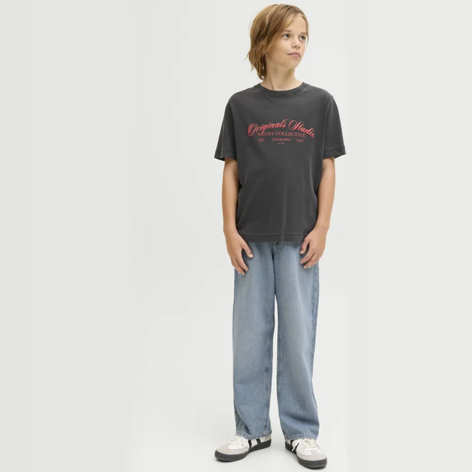 Jack & Jones JUNIOR high waist baggy jeans medium blue denim