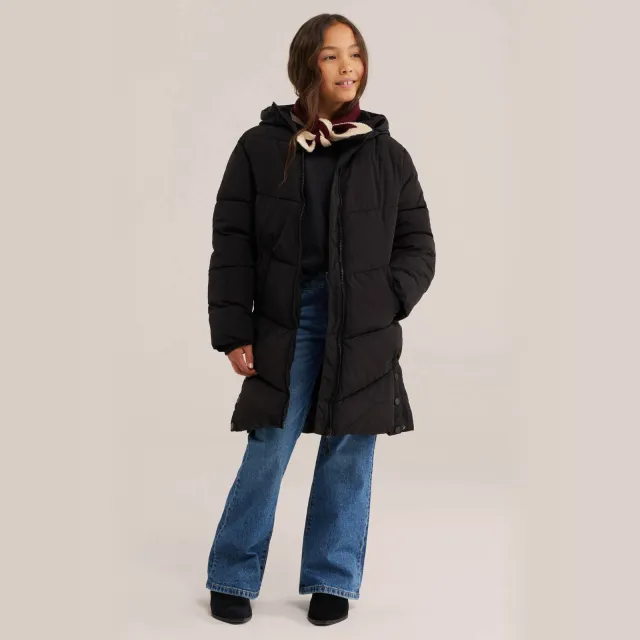 WE Fashion gewatteerde winterjas zwart