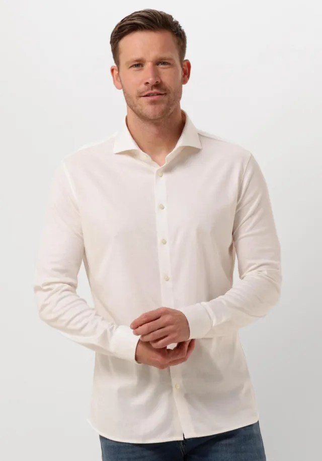 Desoto Modern Fit jersey overhemd ecru