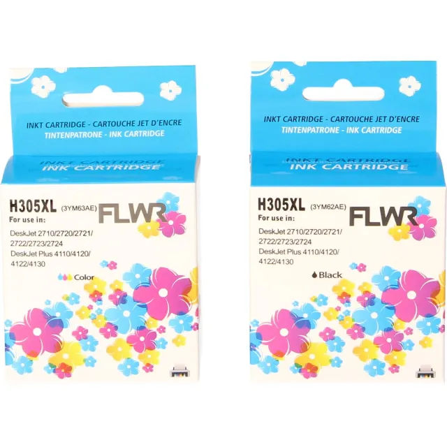 FLWR HP 305XL 2-pack Zwart & Kleur zwart en kleur
