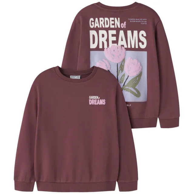 NAME IT KIDS sweater met backprint - donkerrood