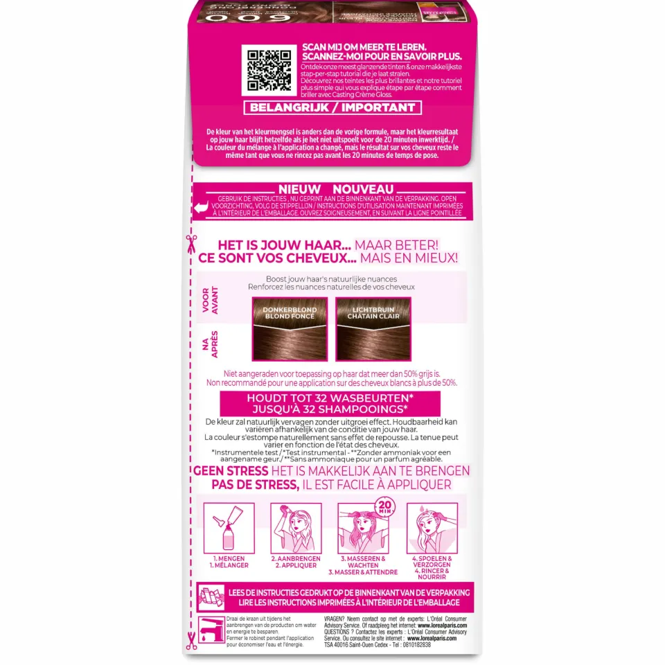 L'oréal Casting Crème Gloss haarkleurmiddel donkerblond 600, foto 4