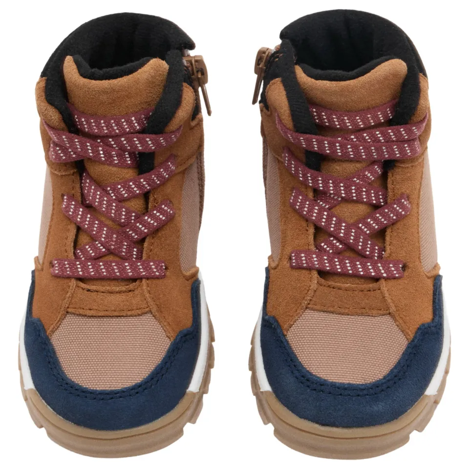 Mango Kids leren enkelboots met profielzool - bruin/donkerblauw, foto 3