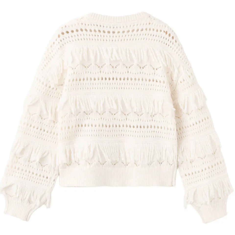 Mango Kids gebreide trui met franjes - beige, foto 3