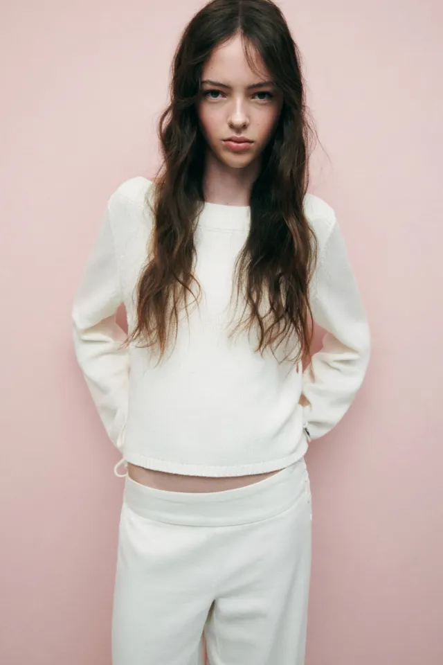 Mango TEEN gebreide trui - wit