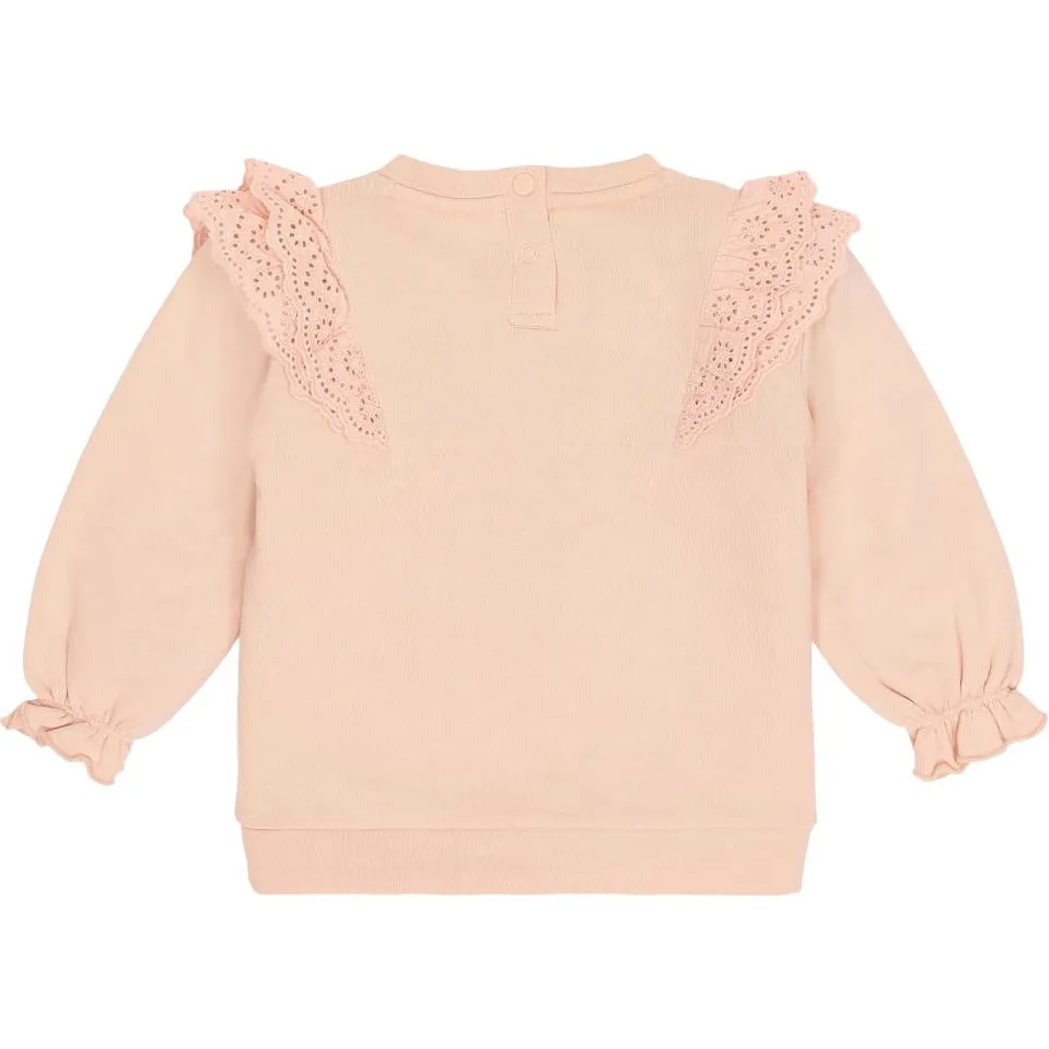 Little Dutch sweater met ruches en tekst - roze, foto 3