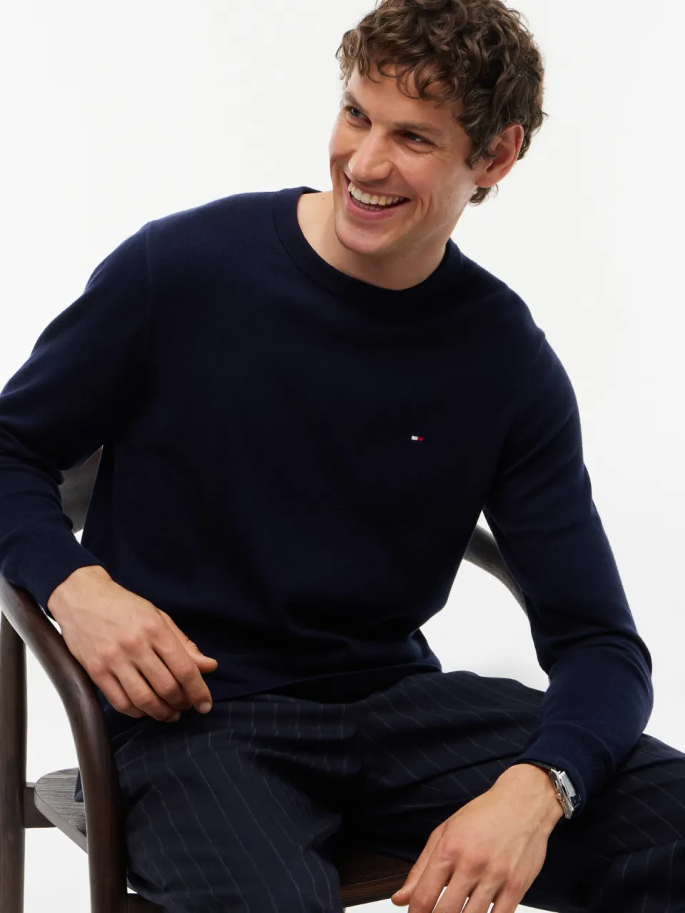Tommy Hilfiger gebreide trui met kasjmier - donkerblauw, foto 4