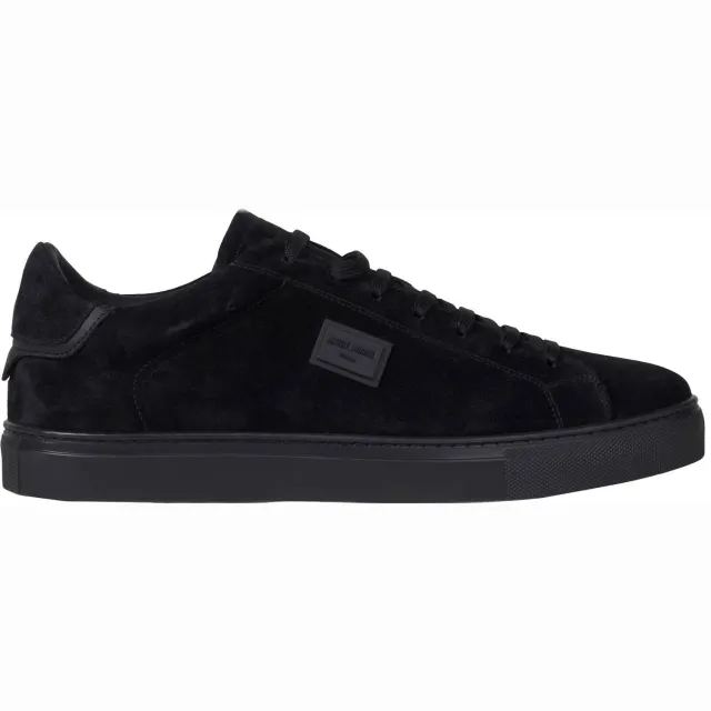 Antony Morato Metal leren sneakers - zwart