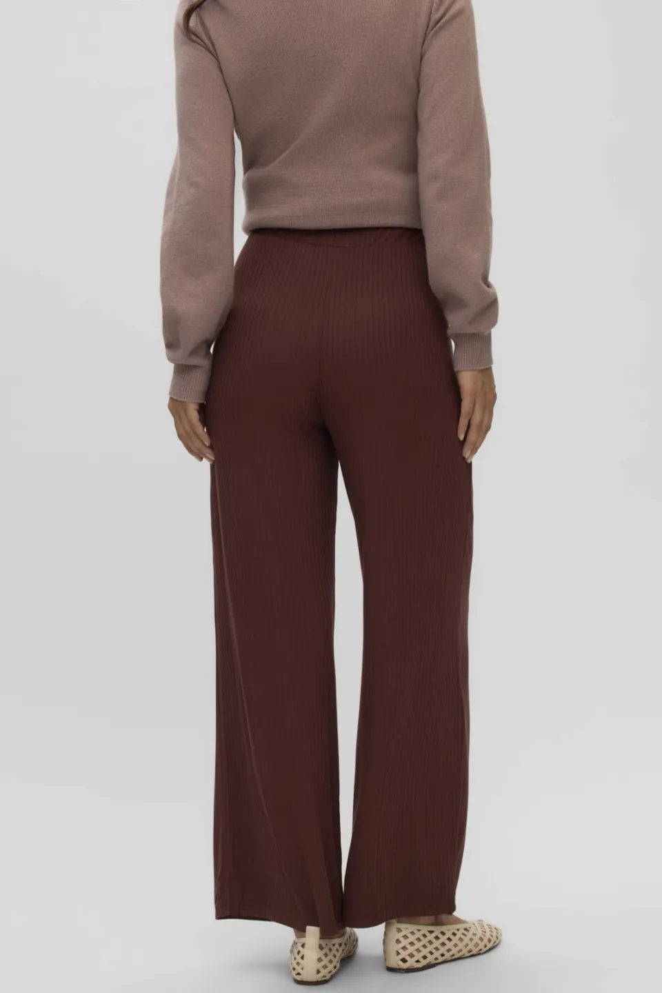 Mamalicious wide leg zwangerschapsbroek bruin, foto 3