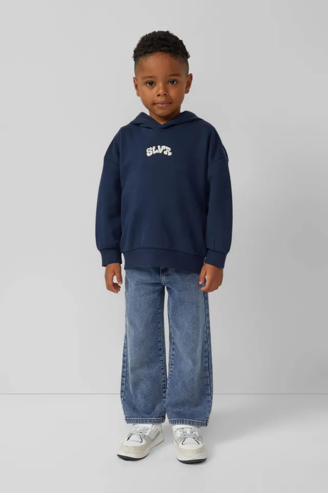 s.Oliver hoodie met backprint donkerblauw Marine