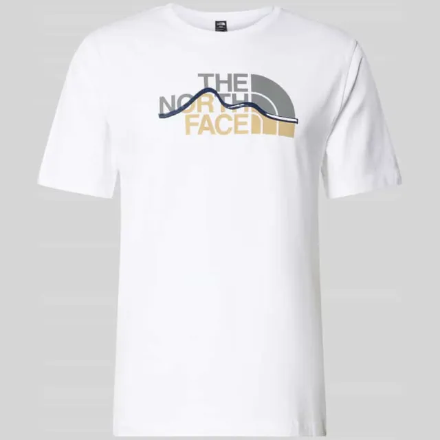 The North Face Regular fit T-shirt van pure katoen Model 'MOUNTAIN LINE' wit, foto 2