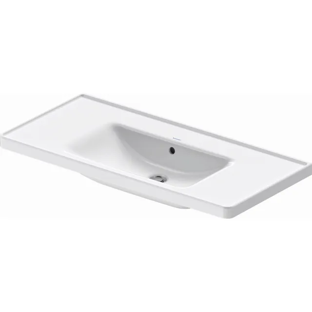 Duravit Wastafel Duravit D-Neo Met Overloop Kraanvlak Zonder Kraangat 100.5 cm Hoogglans Wit