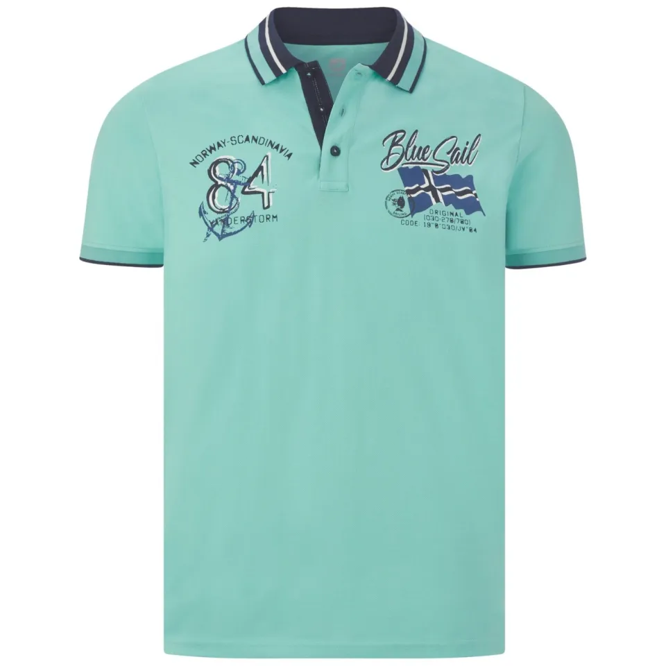 Jan Vanderstorm regular polo OLFGIR Plus turquoise, foto 2