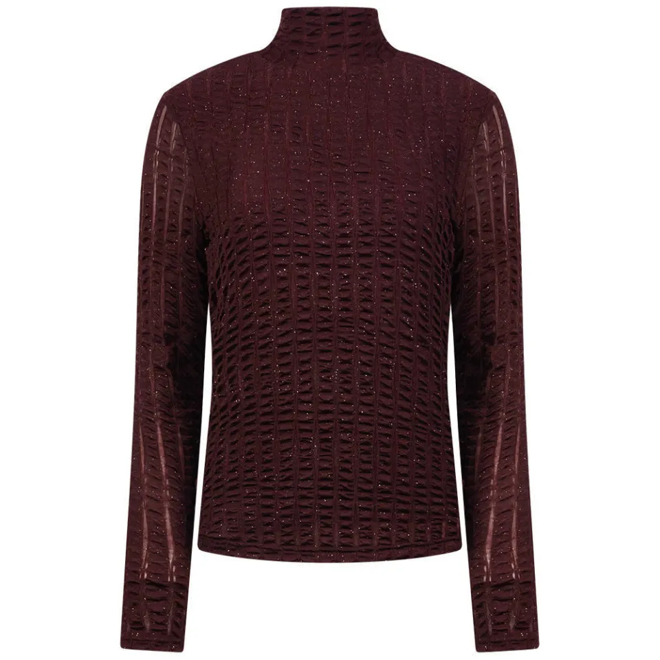 NUKUS Goldie top donkerrood, foto 2