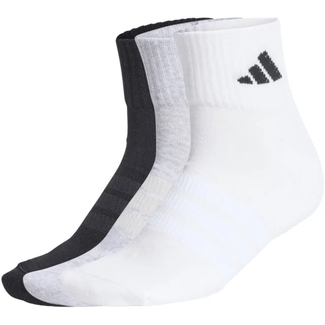 Adidas Essential ankle sportsokken zwart wit grijs 3-pack Zwart/wit/grijs