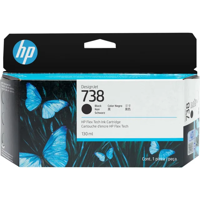 Hp 738 130-ml Black DesignJet Zwart