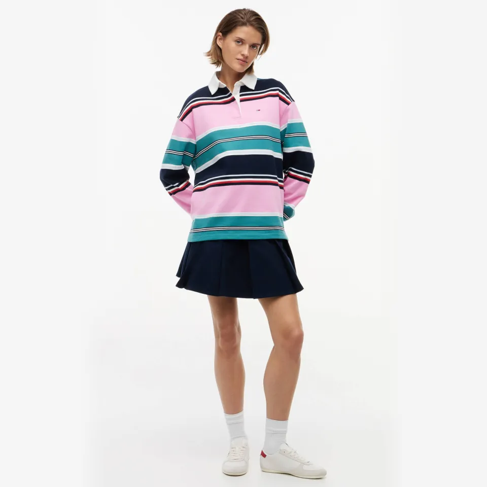 Tommy Jeans gestreepte sweater marineblauw, foto 3