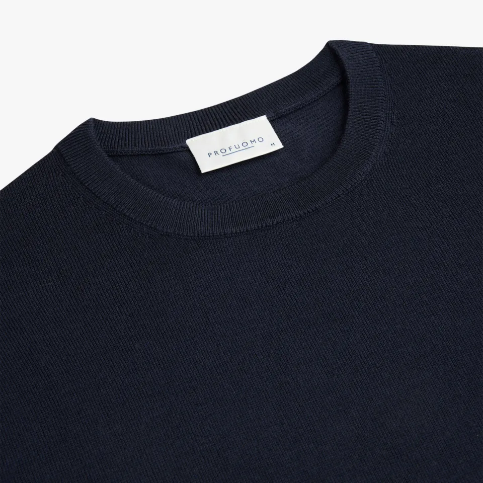 Profuomo wollen regular fit gemêleerde trui - donkerblauw, foto 5