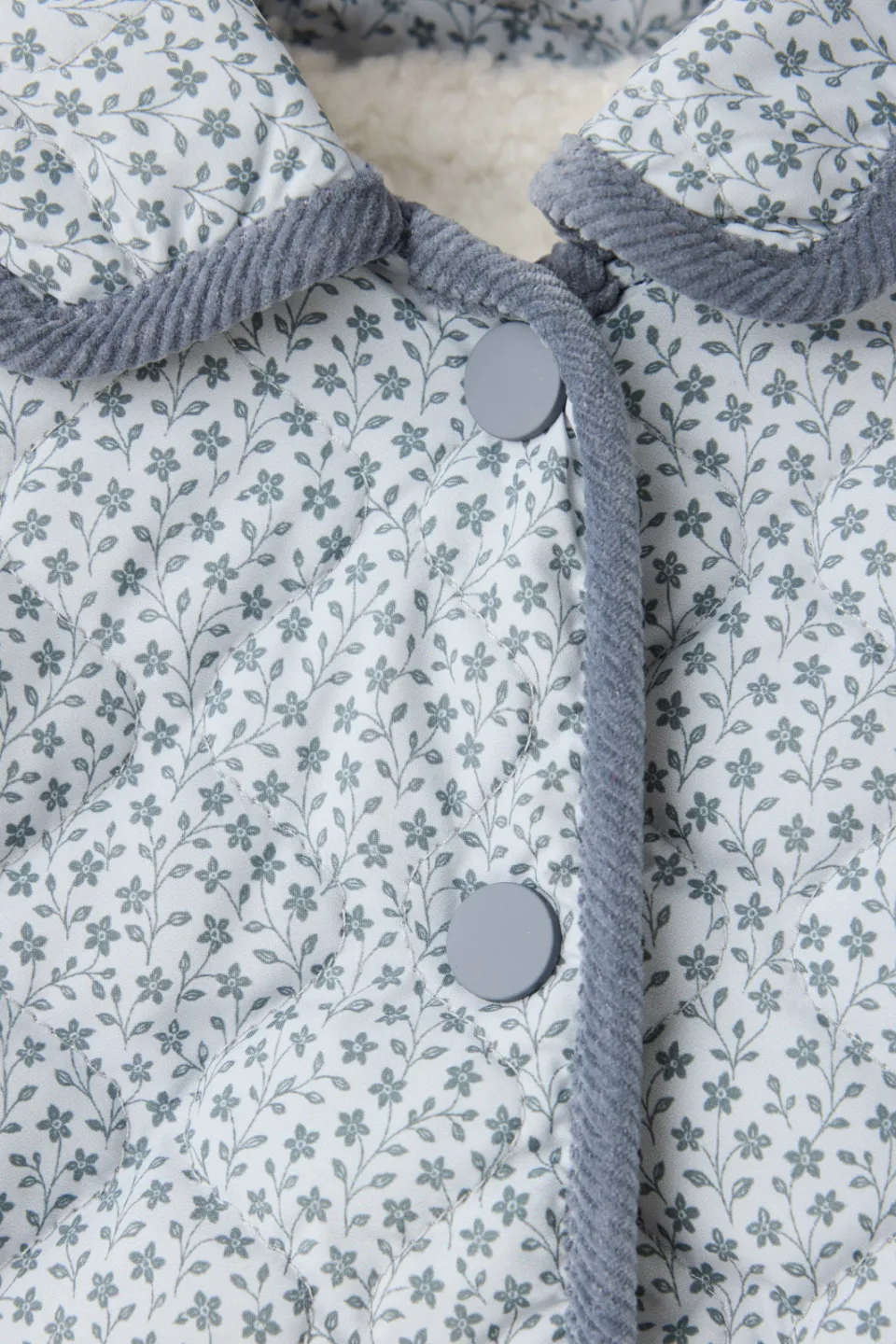 Mango gewatteerde jas met bloemenprint blauw, foto 3