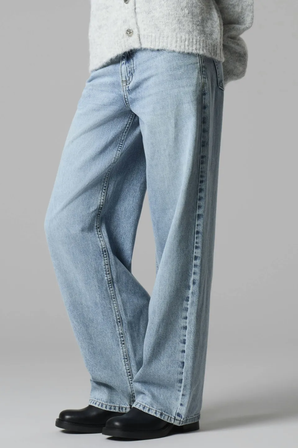 LMTD NLFBETT regular waist wide leg jeans - lichtblauw, foto 3