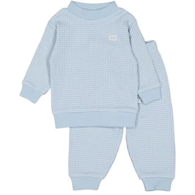 Feetje wafel pyjama lichtblauw