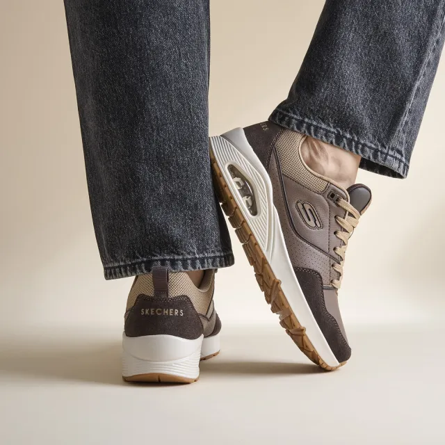 Skechers Uno-Retro One lage sneakers bruin, foto 5