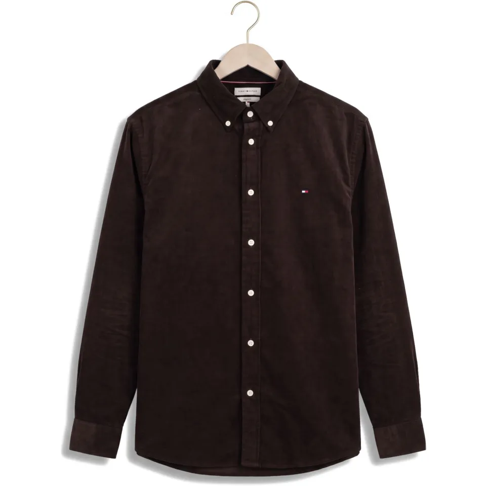 Tommy Hilfiger Heren Overhemden Solid Corduroy Rf Shirt - Bruin, foto 3
