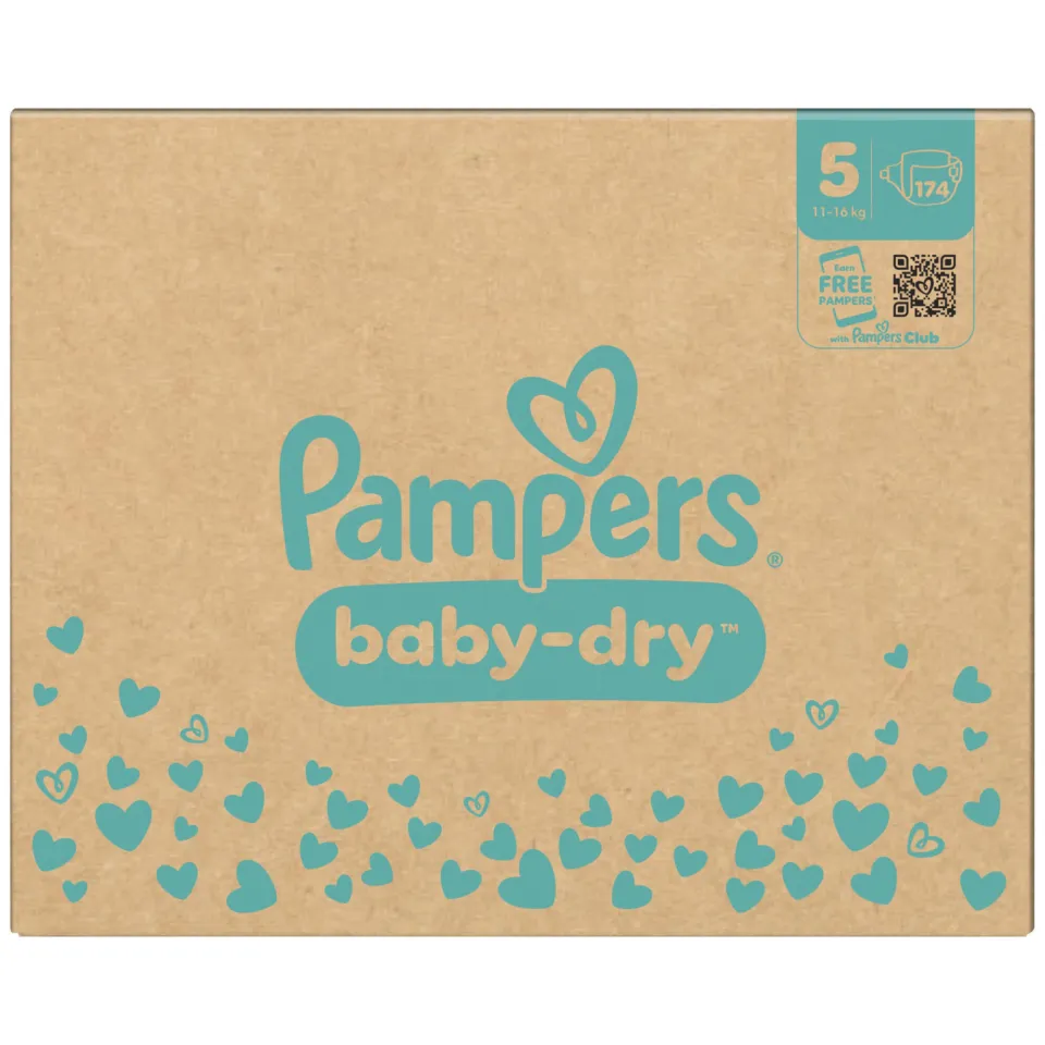 Pampers Baby-Dry Maat 5 maandbox - 174 luiers - 11kg-16kg