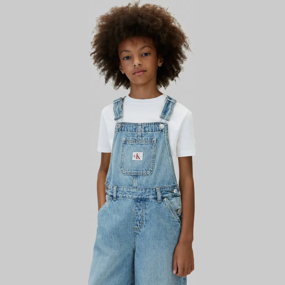 Calvin Klein denim tuinbroek medium blue, foto 6