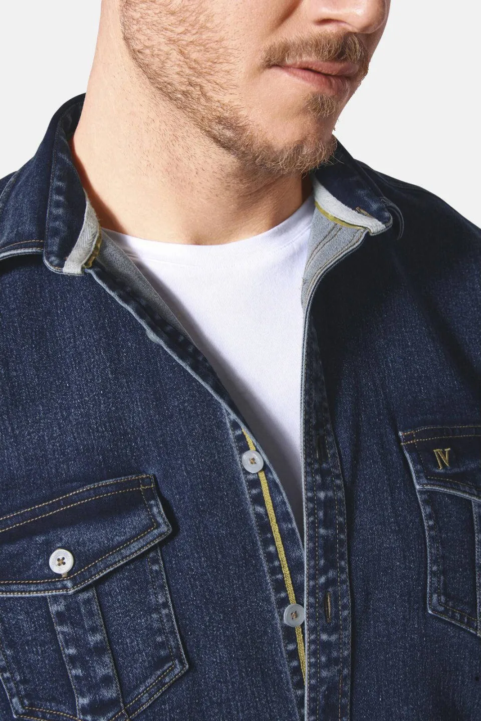Jan Vanderstorm +FIT Collectie regular fit denim overshirt OLAVIK Plus, foto 5