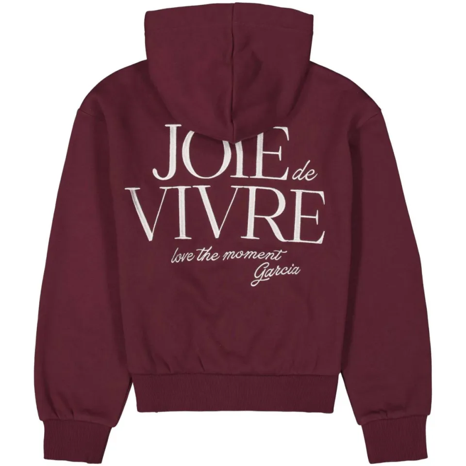 Garcia oversized hoodie met backprint - donkerrood, foto 4
