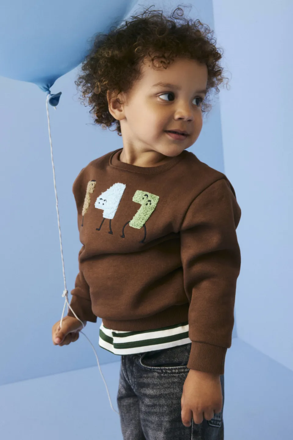 NAME IT MINI sweater met print - bruin, foto 4