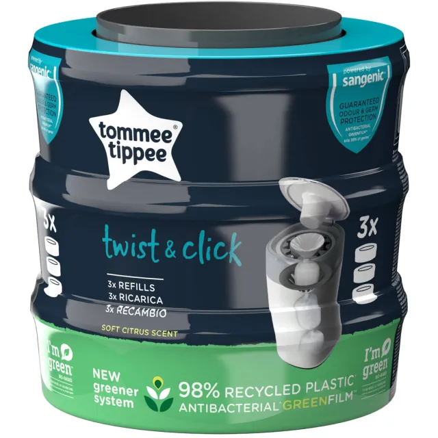 Tommee Tippee Twist & Click cassette 3 pack grijs