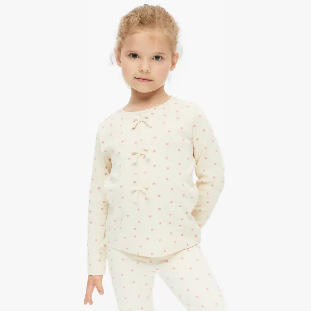 s.Oliver longsleeve met stippen ecru Ecru/roze
