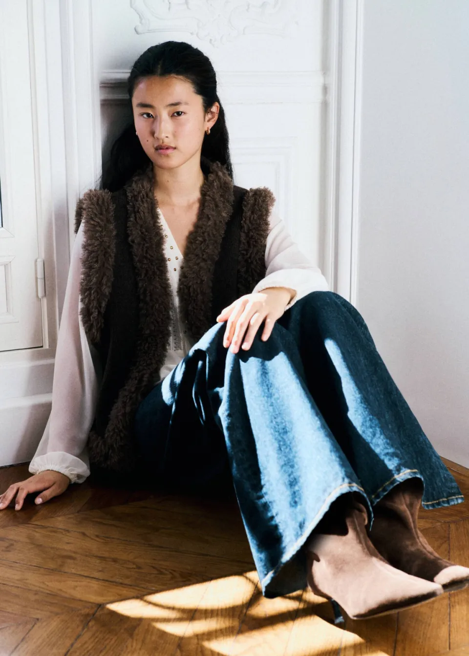 Mango TEEN wollen gilet - bruin, foto 3