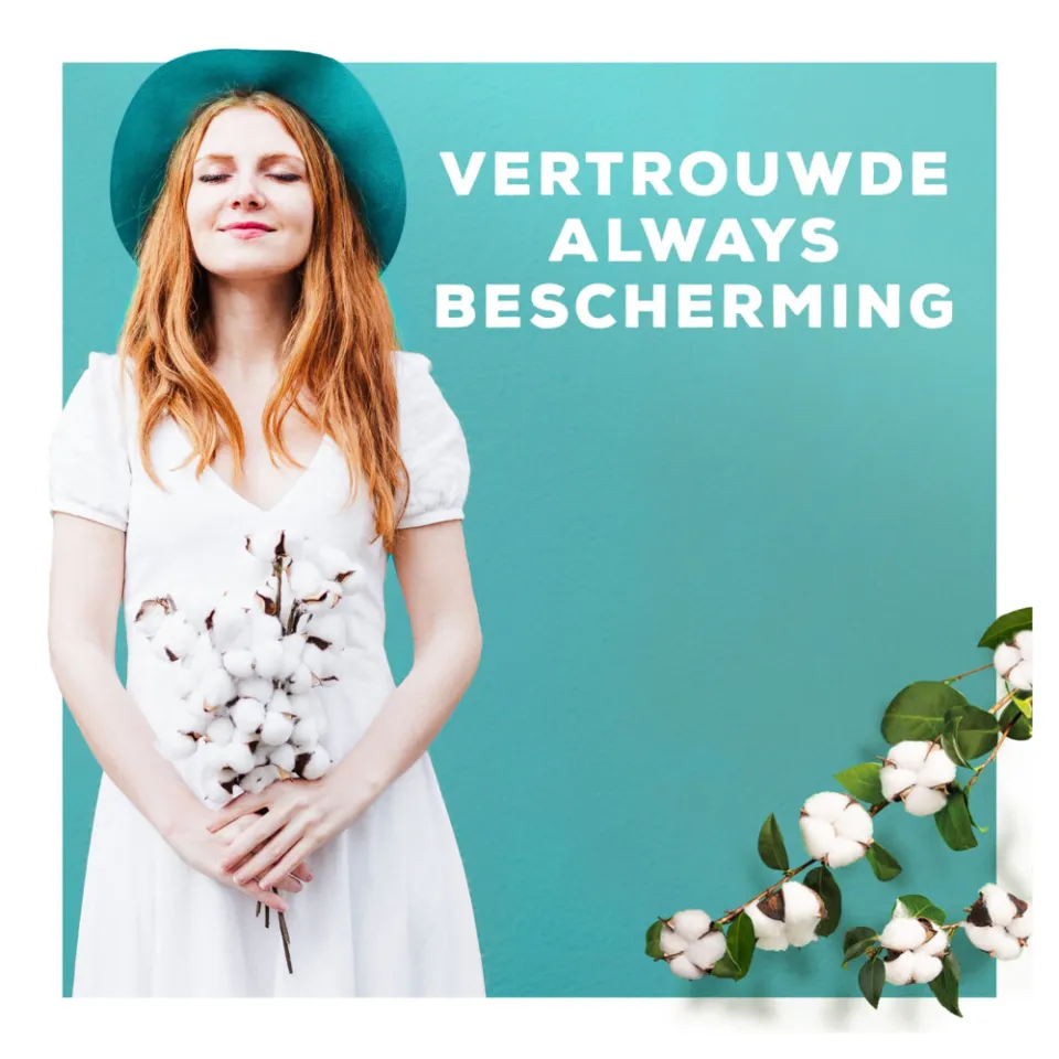 Always Cotton Protection Ultra maandverband normal met vleugels, foto 4