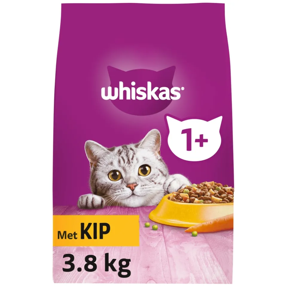 Whiskas 1+ Adult kattenvoer droogvoer kip 3,8 kg, foto 3