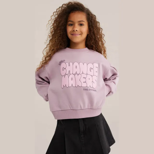 WE Fashion sweater met print - lila