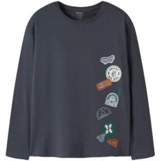 NAME IT oversized longsleeve met print donkerblauw