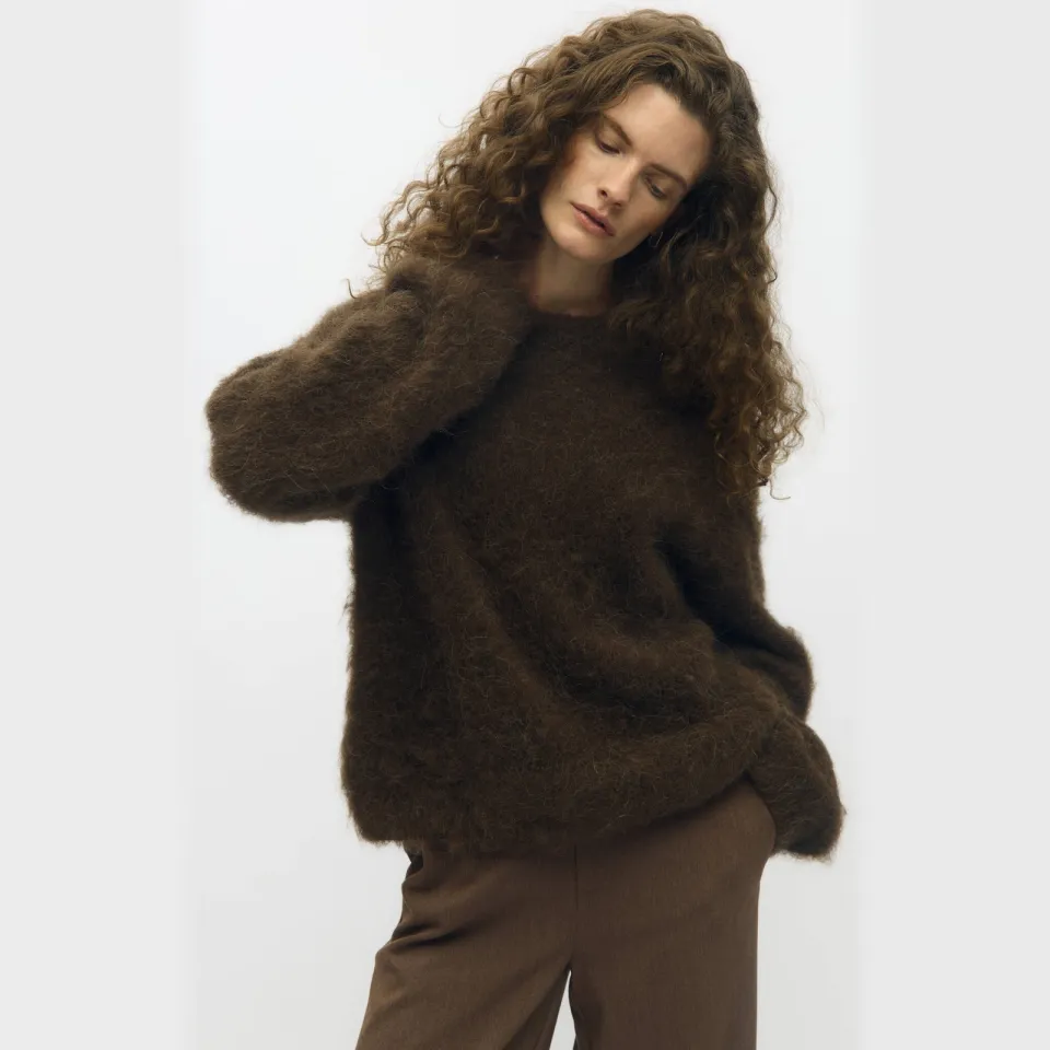 Object pullover met wol - bruin, foto 3