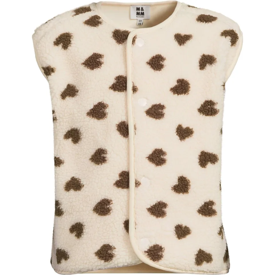 Me & My Monkey gilet met hartjes - beige/bruin, foto 2