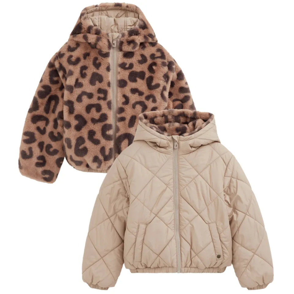 WE Fashion imitatiebont winterjas met panterprint bruin, foto 2