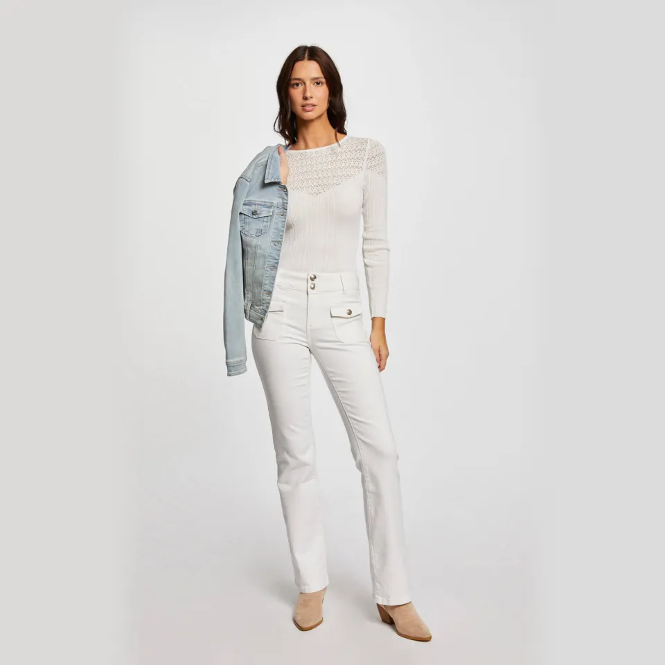 Morgan straight leg jeans ecru