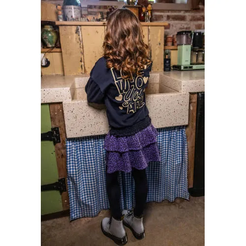 LOOXS little strokenrok met peplum en panterprint paars, foto 4