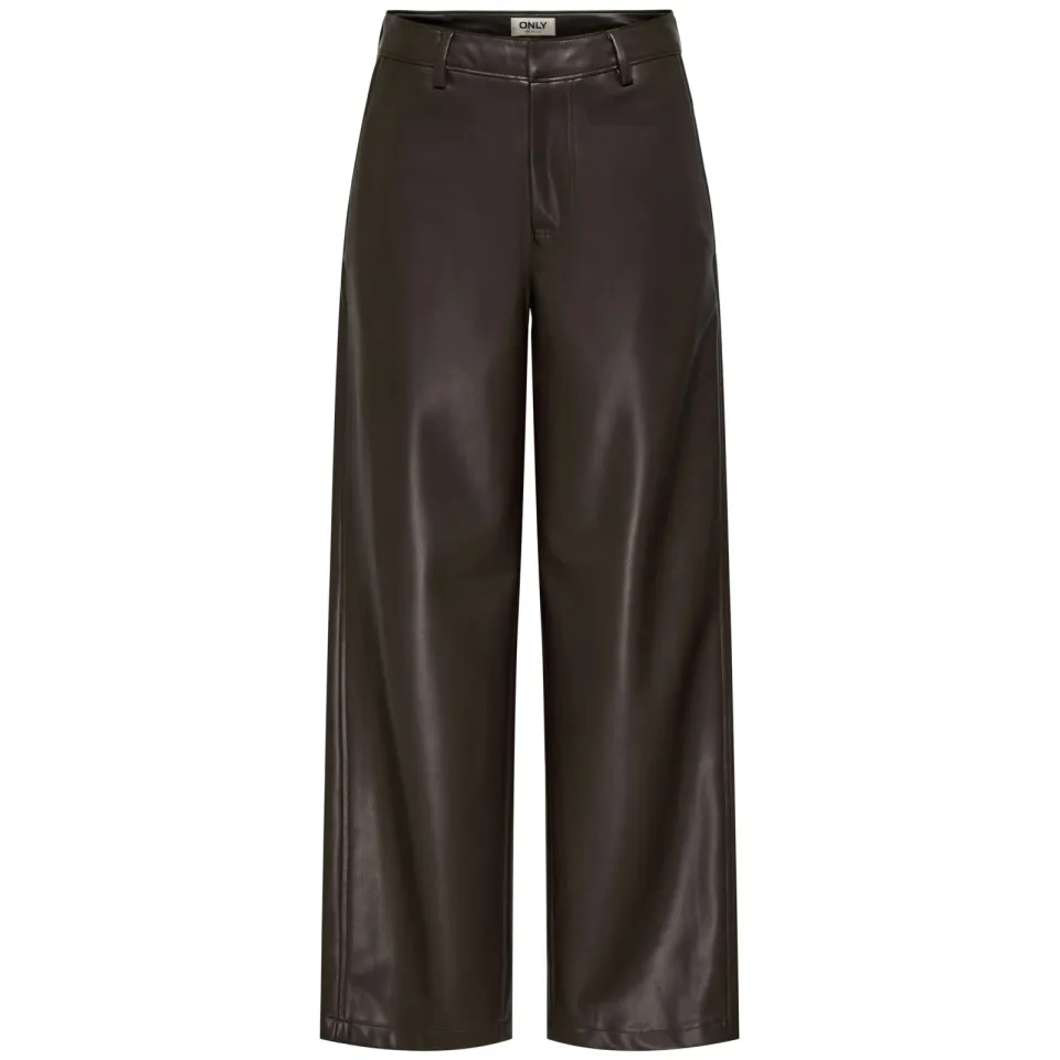 Only Neli wide leg broek donkerbruin, foto 2