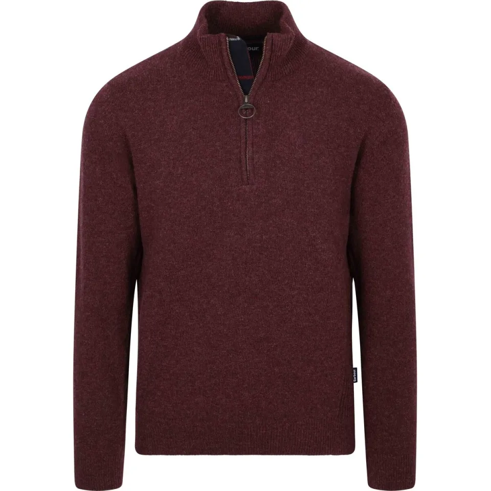 Barbour Heren Truien & Vesten Holden Half Zip Knitted Jumper Knitwear - Bordeaux, foto 2
