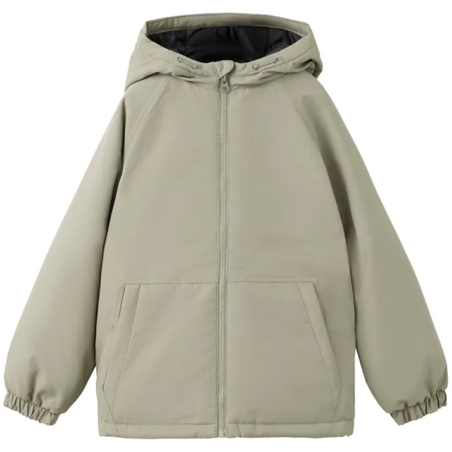 Mango Kids gewatteerde winterjas kaki groen