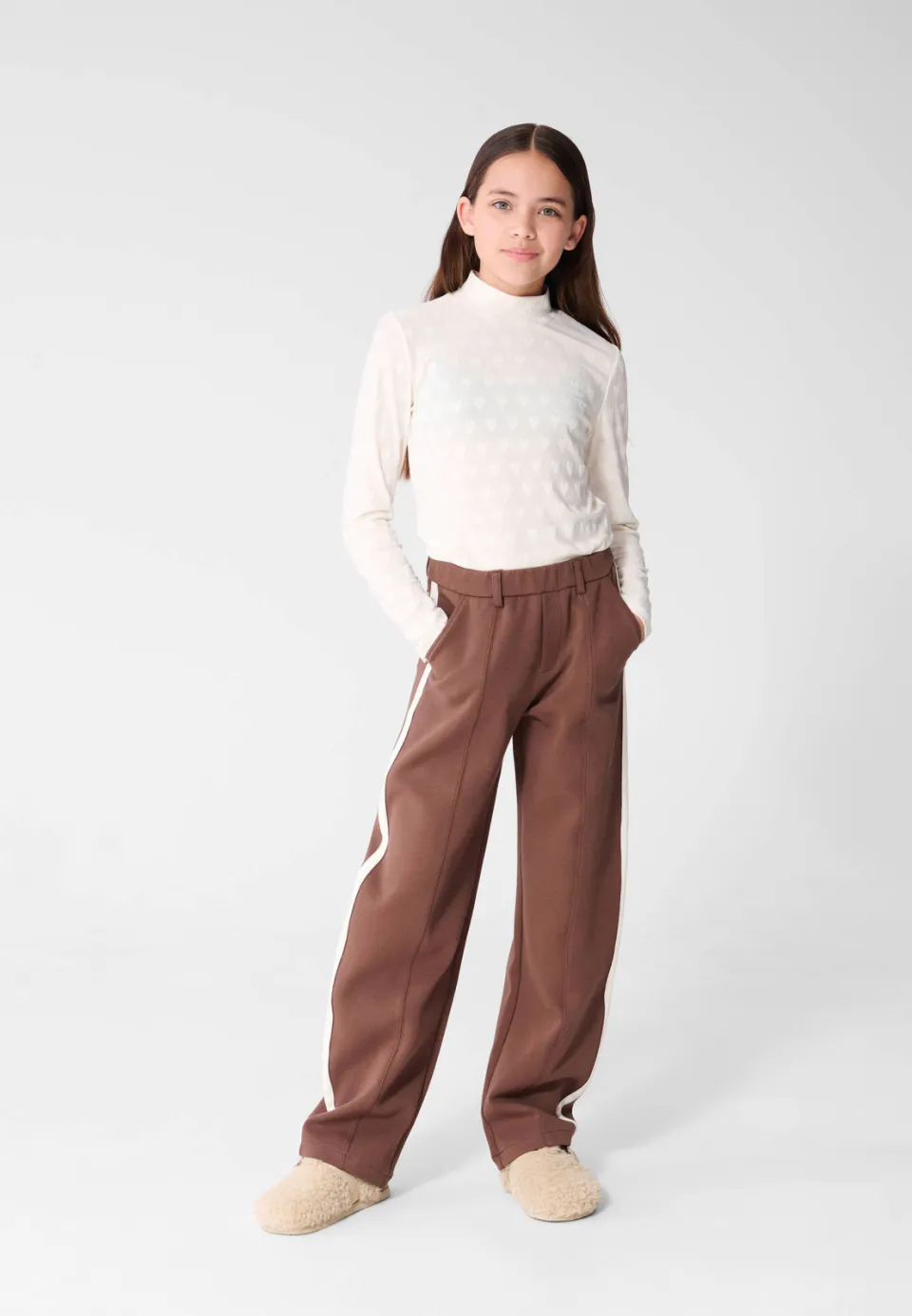 Shoeby longsleeve met hartjesprint ecru, foto 3