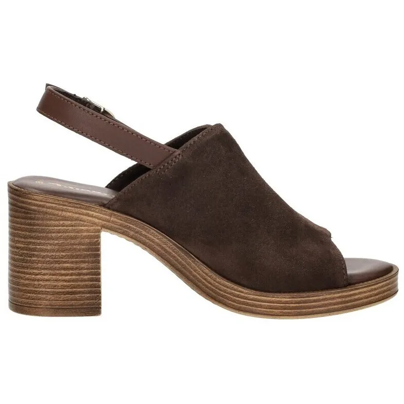 Tamaris sandalen met hak bruin