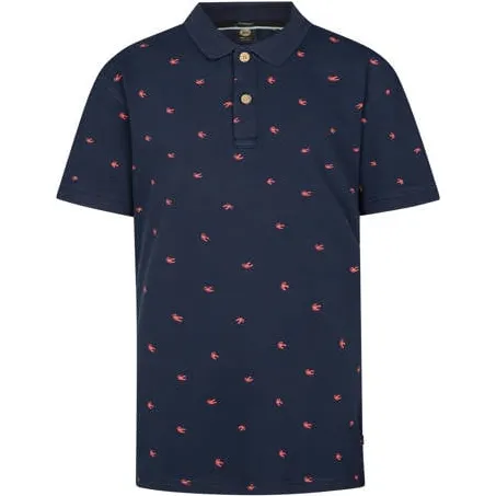Petrol Industries polo donkerblauw Jongens Stretchkatoen Polokraag All over print
